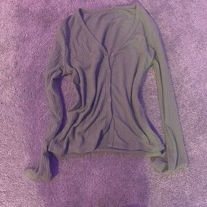 Green Button-Up Cardigan